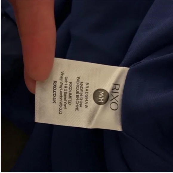 RIXO London Bradshaw Sequin beaded Dress One Sleeve Ombre Blue Metallic 8 NWT - Picture 10 of 11